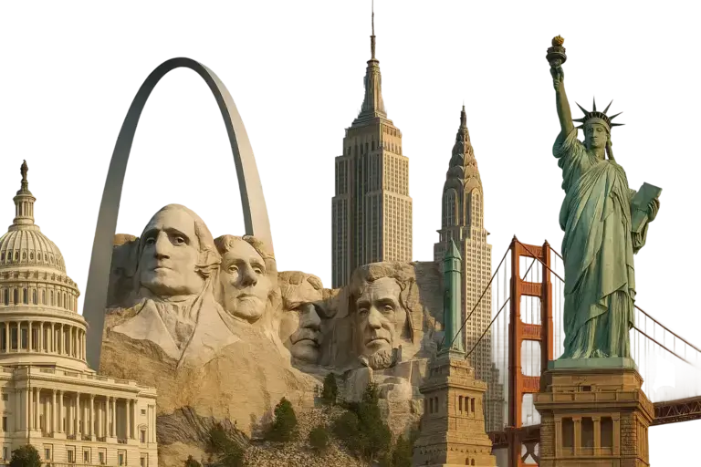 Stylized United States map, decorative background