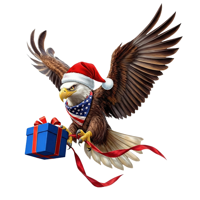 Eagle holding gift